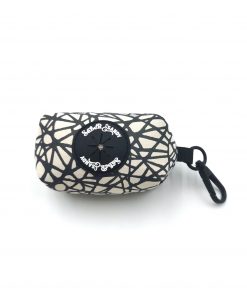 Reflective Visibility Poo Bag Holder Cobble Stone Print-WHITE