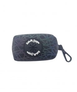 Reflective Visibility Poo Bag Holder Cobble Stone Print-BLACK